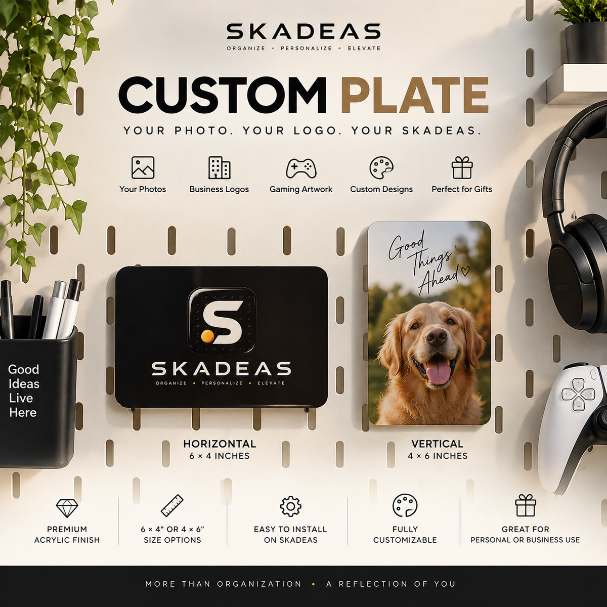 SKADEAS Custom Plate | Personalize With Your Photo, Logo or Design